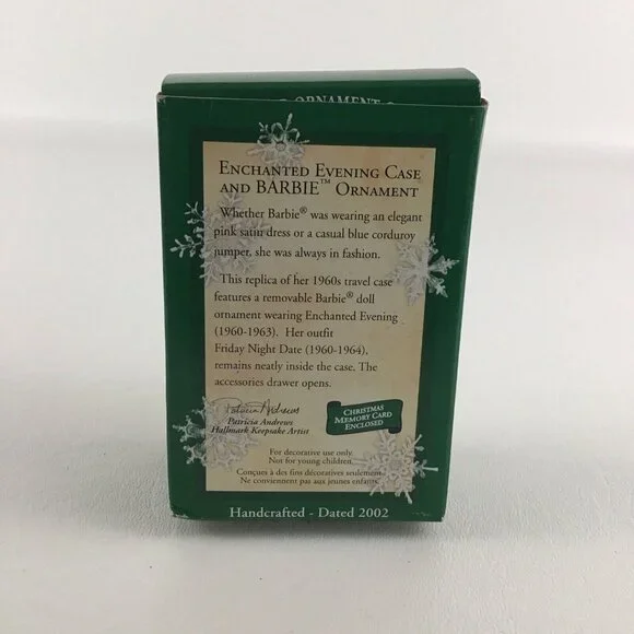 Hallmark Miniature Christmas Tree Ornament Barbie Enchanted Evening Case Vintage - Picture 6 of 6
